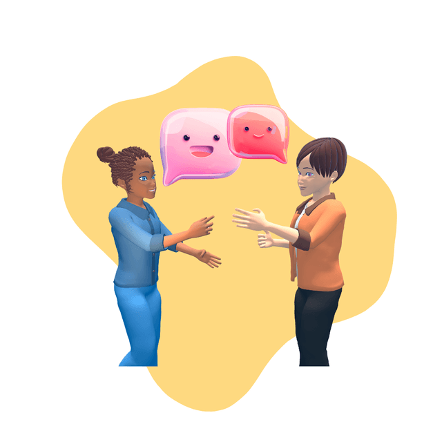 Two people consulting and collaborating