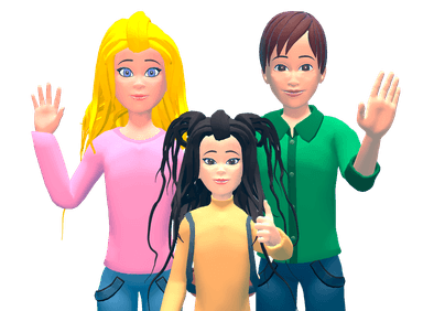 Hand drawn picture of a couple and their child
